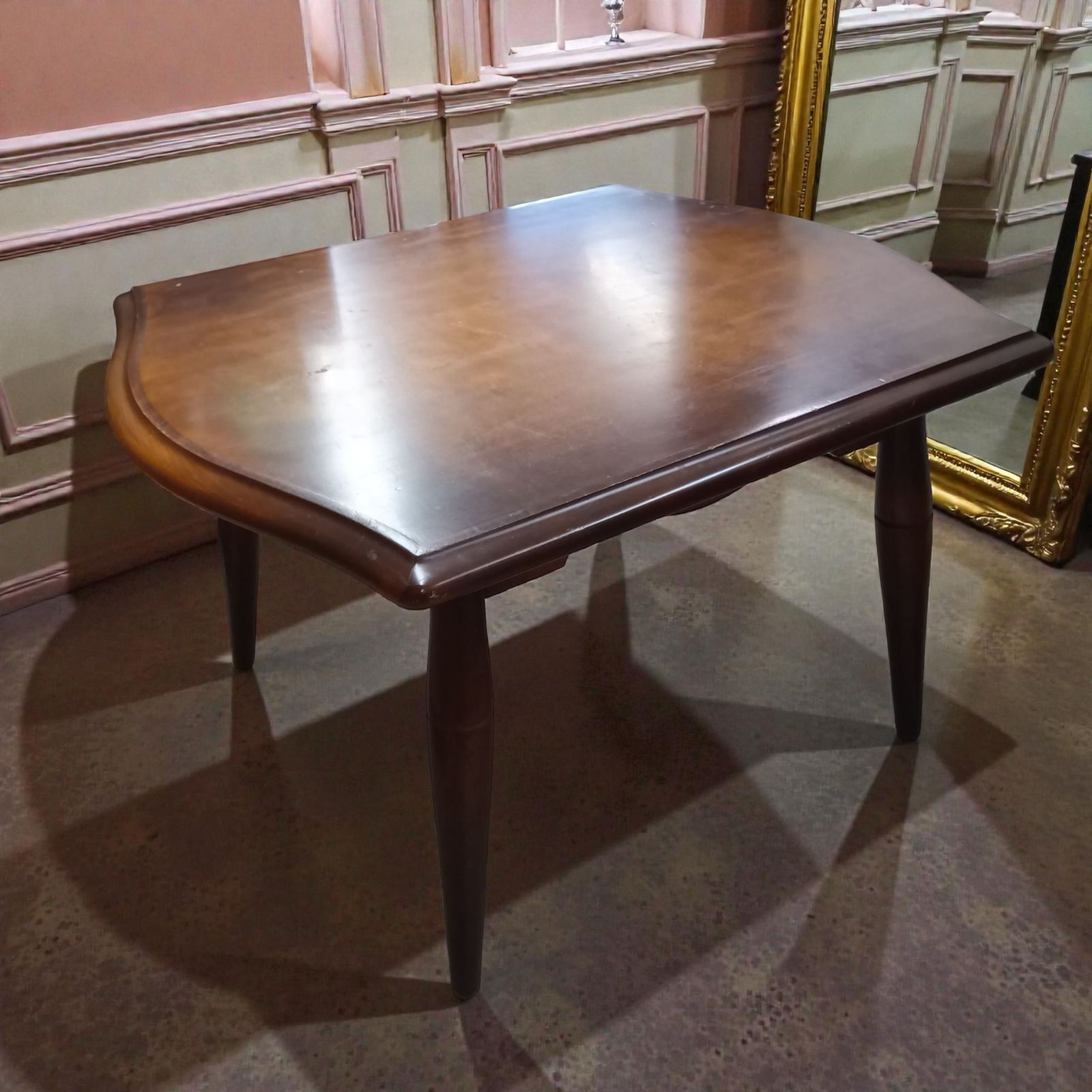 希少 飛騨産業 キツツキ D型 センターテーブル 7CT 天然木 カバ材