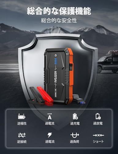  AstroAI S 8 ジャンプスターター 10000 mAh 1500 Aピーク電流 車用エンジンスターター 最大6.0 Lガソリン車 3.0 Lディーゼル車対応 12 V 車緊急始動 安全保護 懐中電灯 PSE認証済 USB-C付きp e 85094 7 その他 キッチン 食器