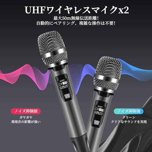  Giecy スピーカーセット 拡声器 ワイヤレスマイク2本 Bluetooth 5.0対応 充電式 UHFマイクロホン低音強化機能搭載 ポータブルマイクスピーカー拡声器 ホームパーティー カラオケ 会議 セミナー 登山キャンプ 街頭演説 学校 9 be 0 f 5 b 7 コーヒープレス 圧力鍋 その他 キッチン 食器