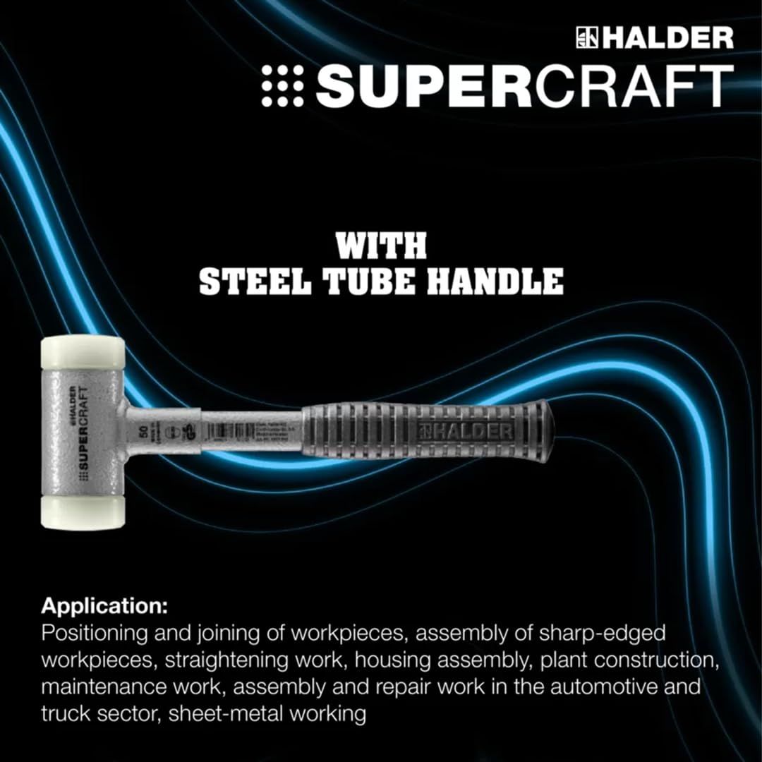 ハルダー HALDER ショックレス 無反動 スーパークラフト ハンマー スティール製 ハンドル ナイロン 白 径40 3377.040