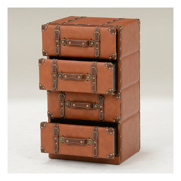 萩原  ハギハラ チェスト チェスターチェスト ライトブラウン 幅41×奥行32×高さ72cm 4段 MCH-6004LBR (2518905)