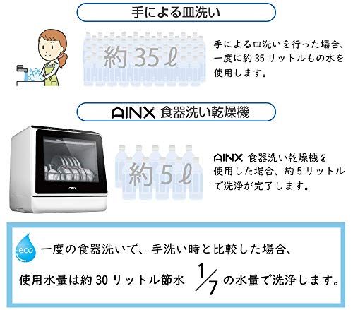  アイネクス AINX 工事がいらない 食器洗い乾燥機 AX-S 3 W ホワイトp df 60 ea 1 その他 キッチン 食器