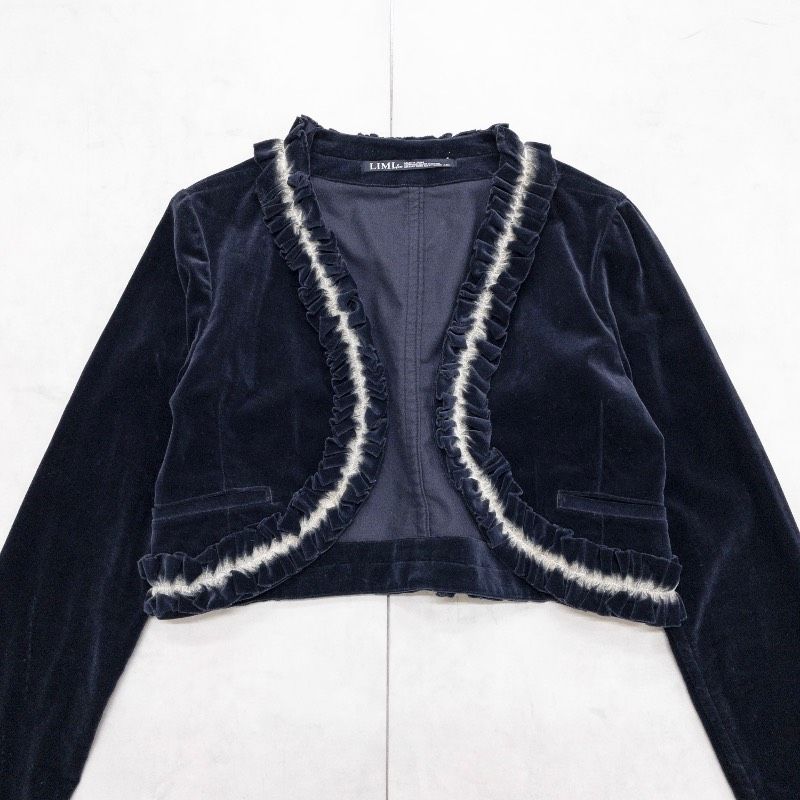 LIMI feu リミフゥ クロップドジャケット ショート丈 ベルベット