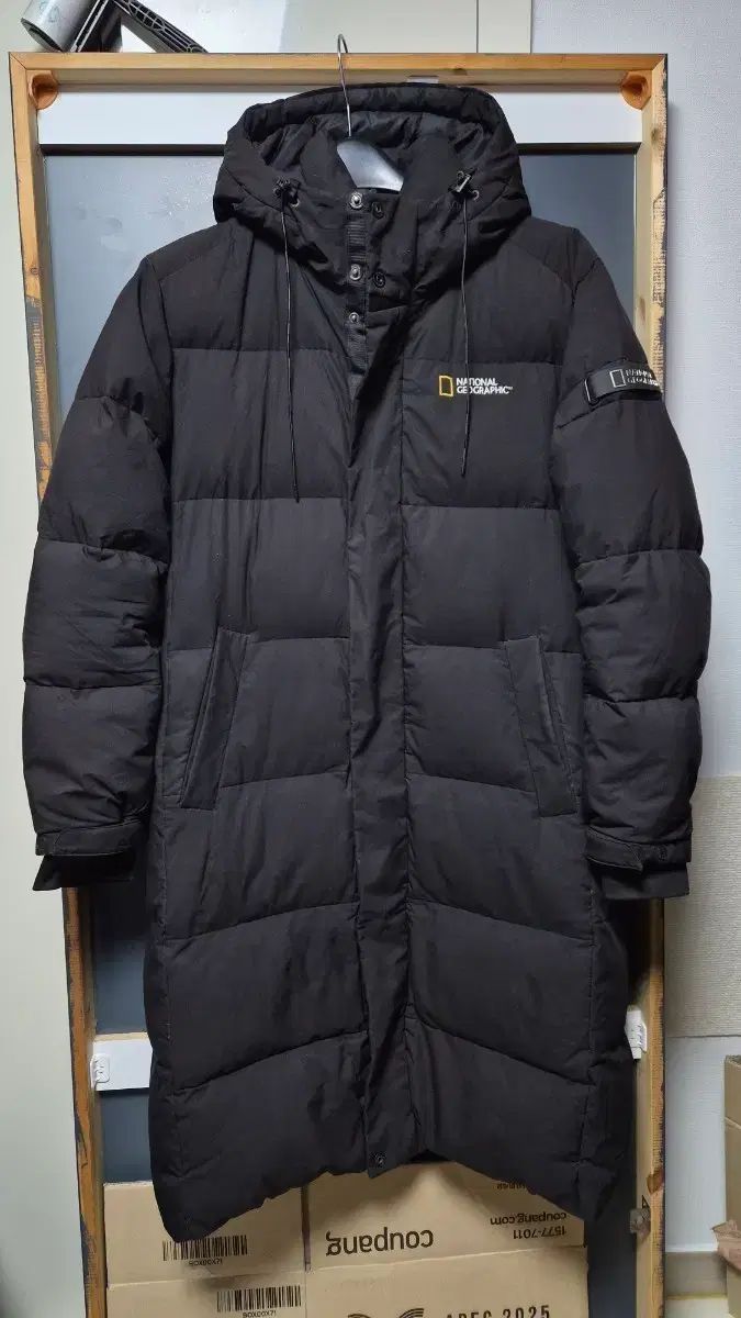 ナショナルジオグラフィック ロングダウンジャケット ブラック - メルカリ