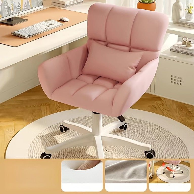長時間快適 オフィスチェア デスクチェア 昇降式 回転 リクライニング パソコンチェア ソファシート テレワーク 学習椅子 在宅勤務 多機能 ピンク