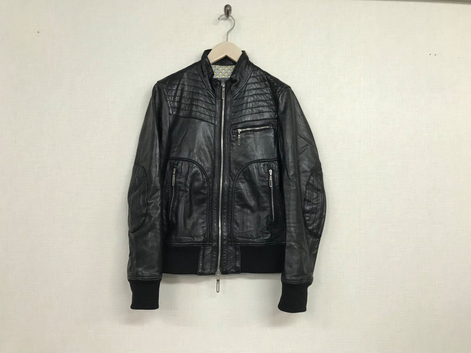 本物ジュンメンJUNMENジェイラインJLINE本革ラムレザーライダース