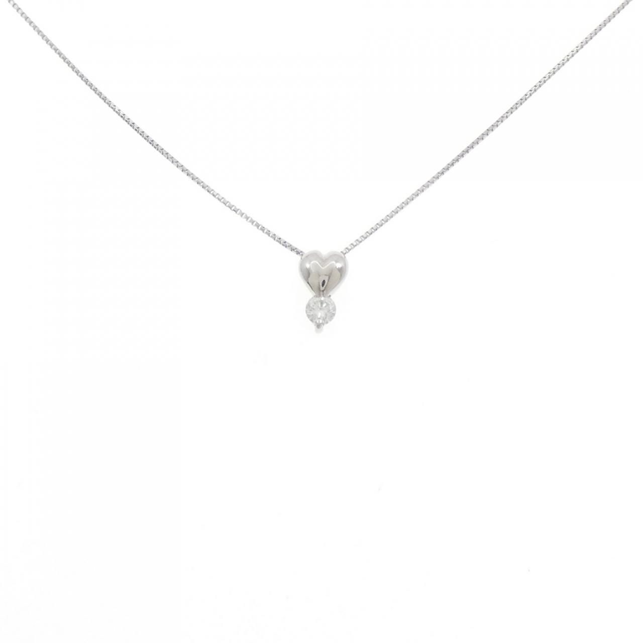 PT900/PT850 ハート ダイヤモンド ネックレス 0.10CT 【公式通販】