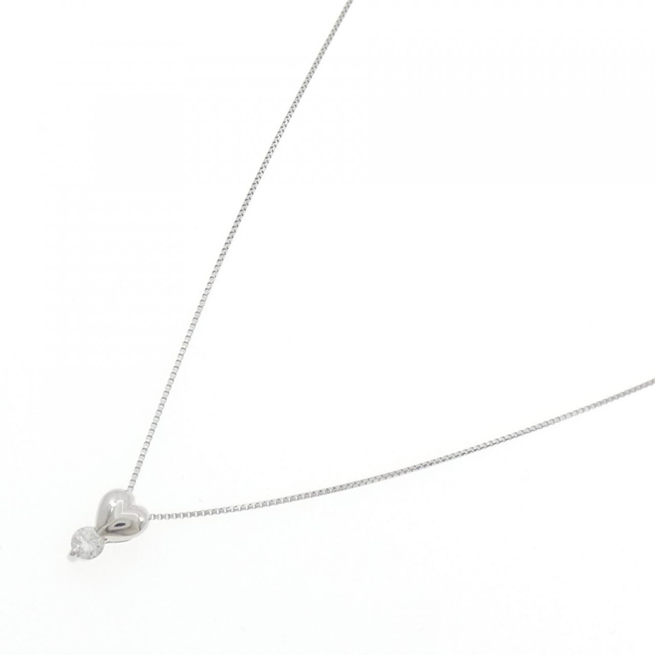 PT900/PT850 ハート ダイヤモンド ネックレス 0.10CT 【公式通販】
