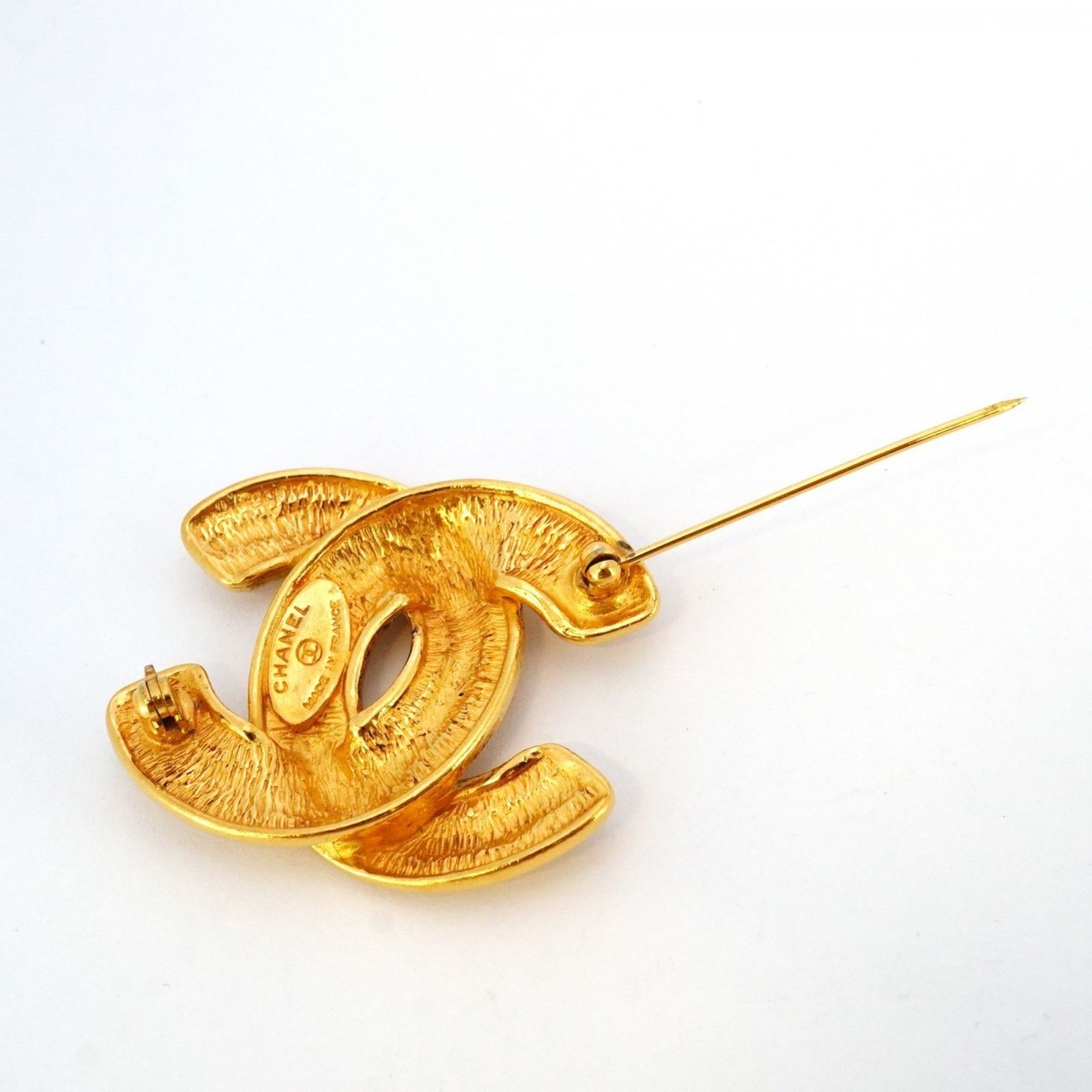 シャネル(Chanel) シャネル ブローチ ココマーク マトラッセ GPメッキ