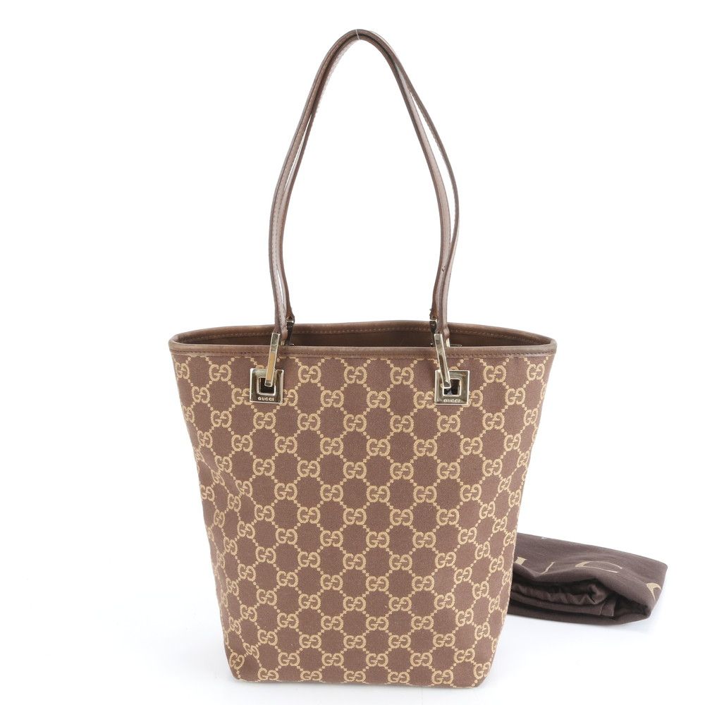 美品 グッチ GG キャンバス 002 1099 レザー トート バッグ 肩掛け