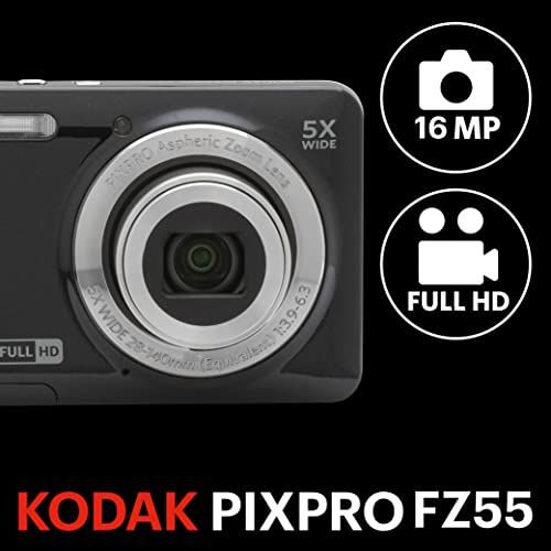 KODAK (コダック) PIXPRO 使いやすい ズーム FZ55-BK 16MP デジタル