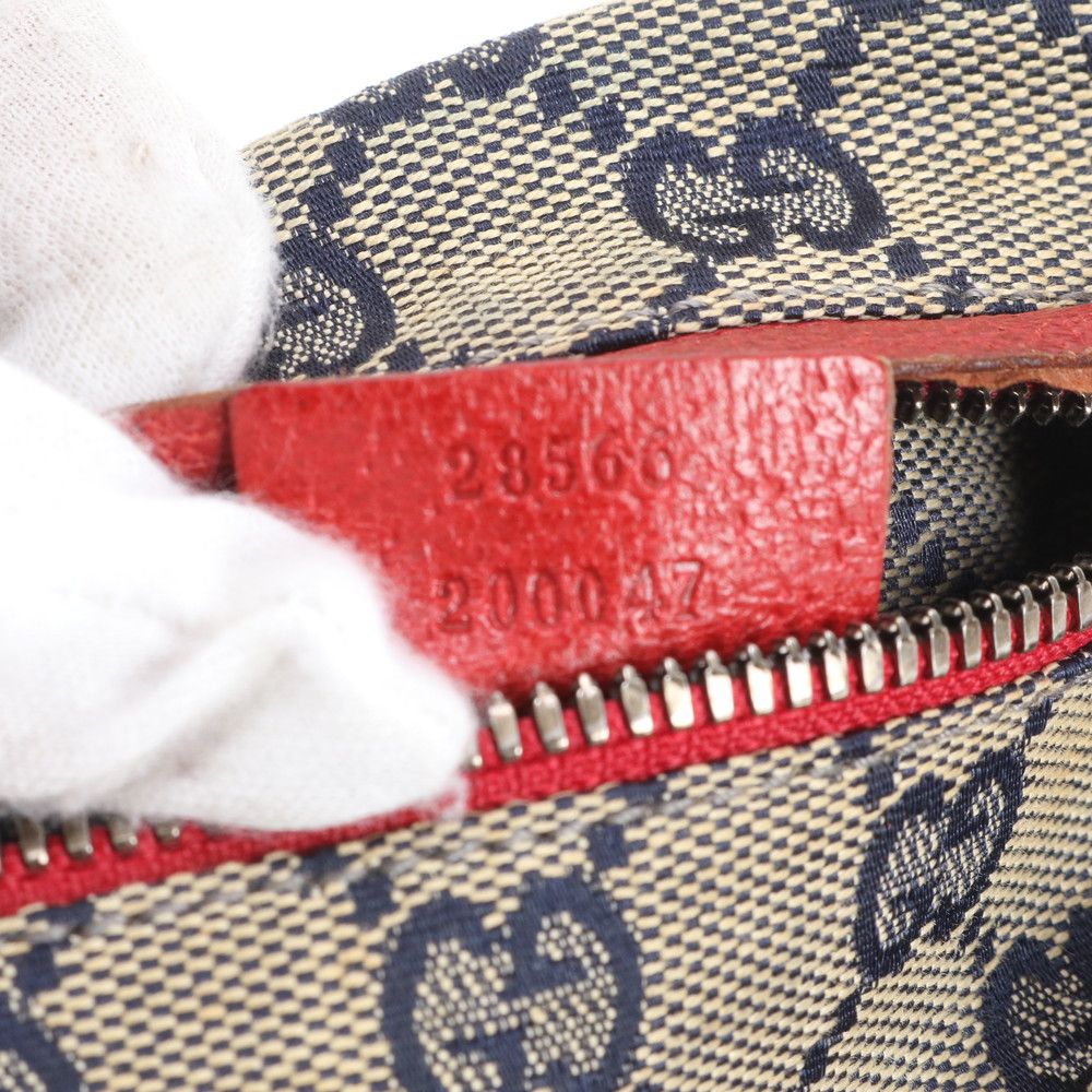 美品 グッチ GG キャンバス 28566 レザー 2WAY ボディバッグ 斜め掛け