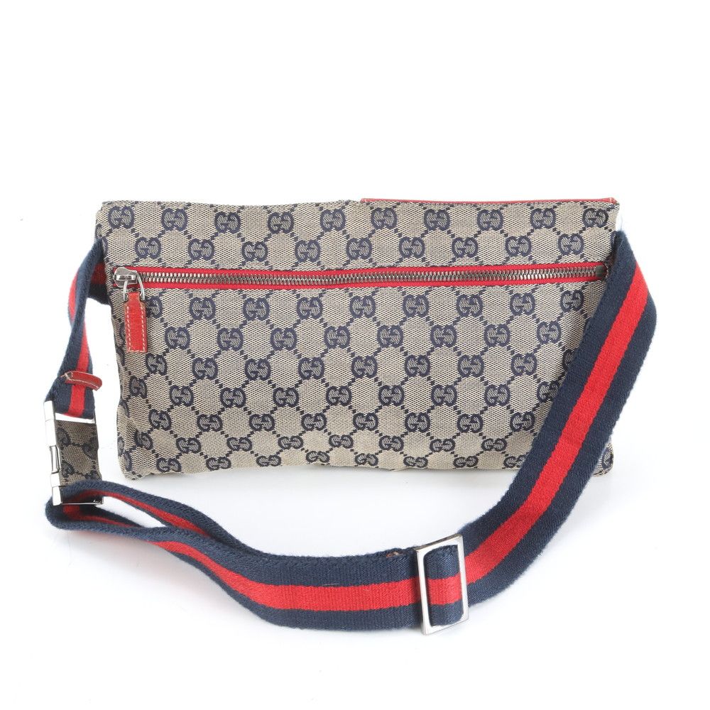 美品 グッチ GG キャンバス 28566 レザー 2WAY ボディバッグ 斜め掛け