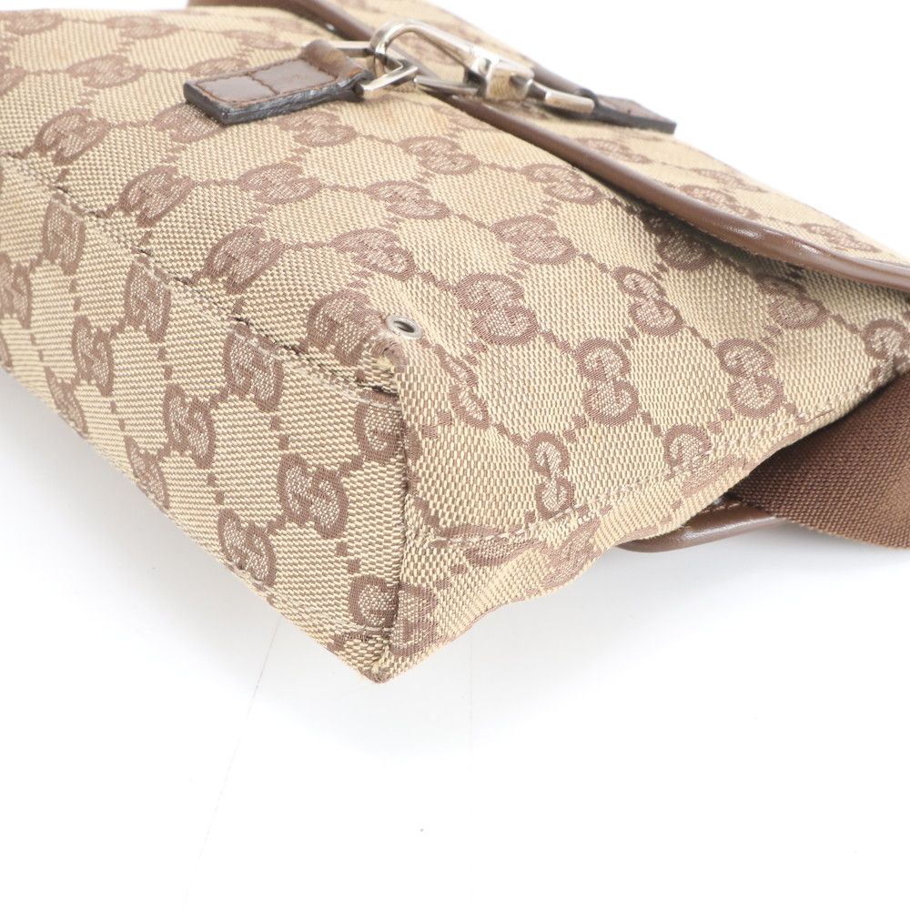 美品 グッチ GGキャンバス 92543 レザー×キャンバス 2WAY ボディバッグ