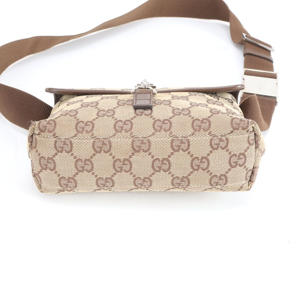 美品 グッチ GGキャンバス 92543 レザー×キャンバス 2WAY ボディバッグ