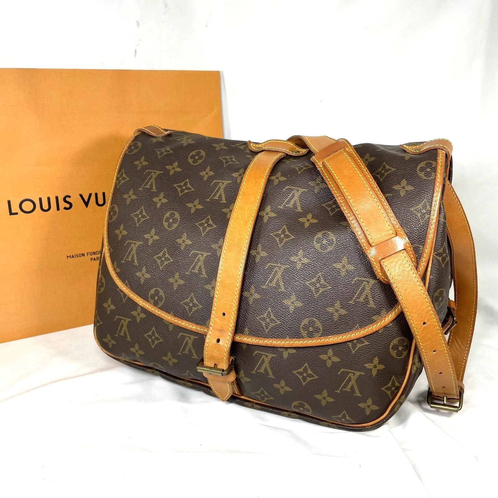 本物】ルイ ヴィトン Saumur 35 ソミュール35 モノグラム M42254 LOUIS