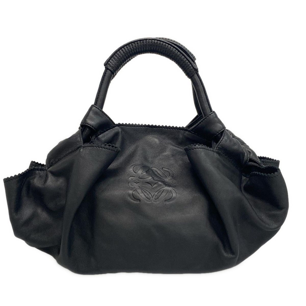 LOEWE(ロエベ) ハンドバッグ美品 ナッパアイレ 黒 レザー - メルカリ