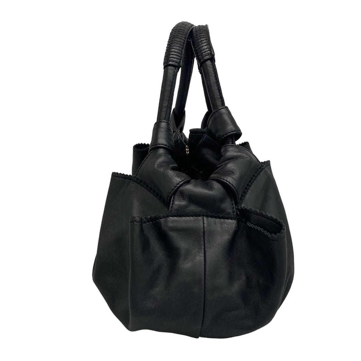 LOEWE(ロエベ) ハンドバッグ美品 ナッパアイレ 黒 レザー - メルカリ