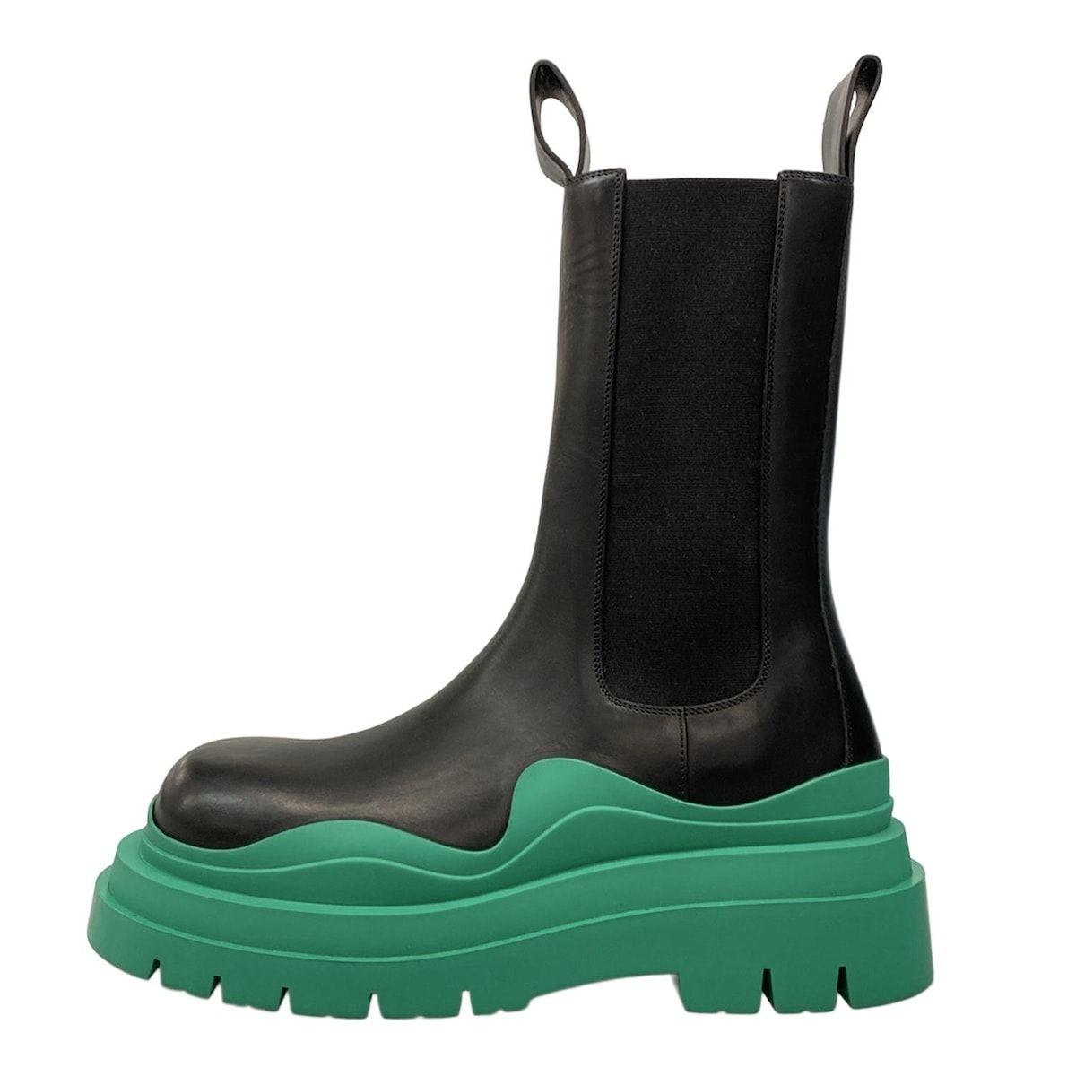 BOTTEGA VENETA(ボッテガヴェネタ) ロングブーツ 40 1/2 - 黒×グリーン