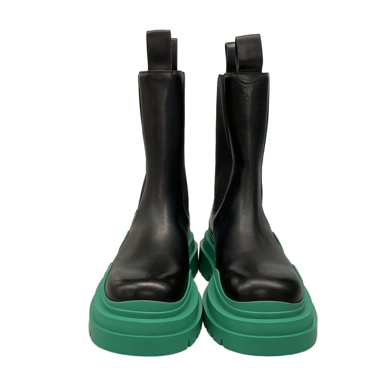 BOTTEGA VENETA(ボッテガヴェネタ) ロングブーツ 40 1/2 - 黒×グリーン