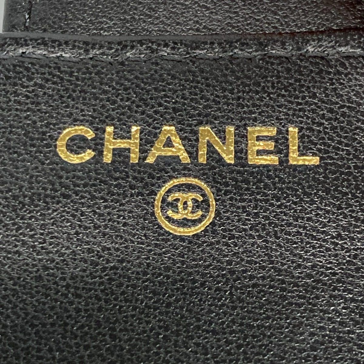 CHANEL(シャネル) 3つ折り財布 マトラッセ 黒 ココマーク/ゴールド金具