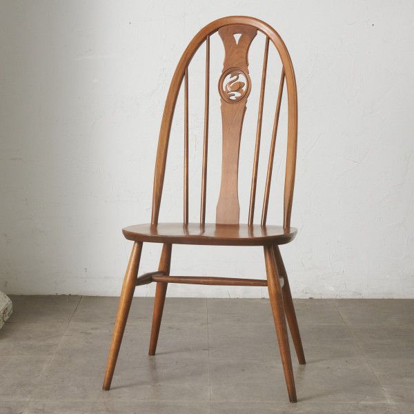 【発送の場合は即購入不可】 Ercol スワンバック チェア アーコール ヴィンテージ 椅子 ダイニングチェア ウィンザーチェア サイドチェア 無垢材 ビンテージ 98052 Ercol スワンバック チェア アーコール ヴィンテージ 椅子 ダイニング