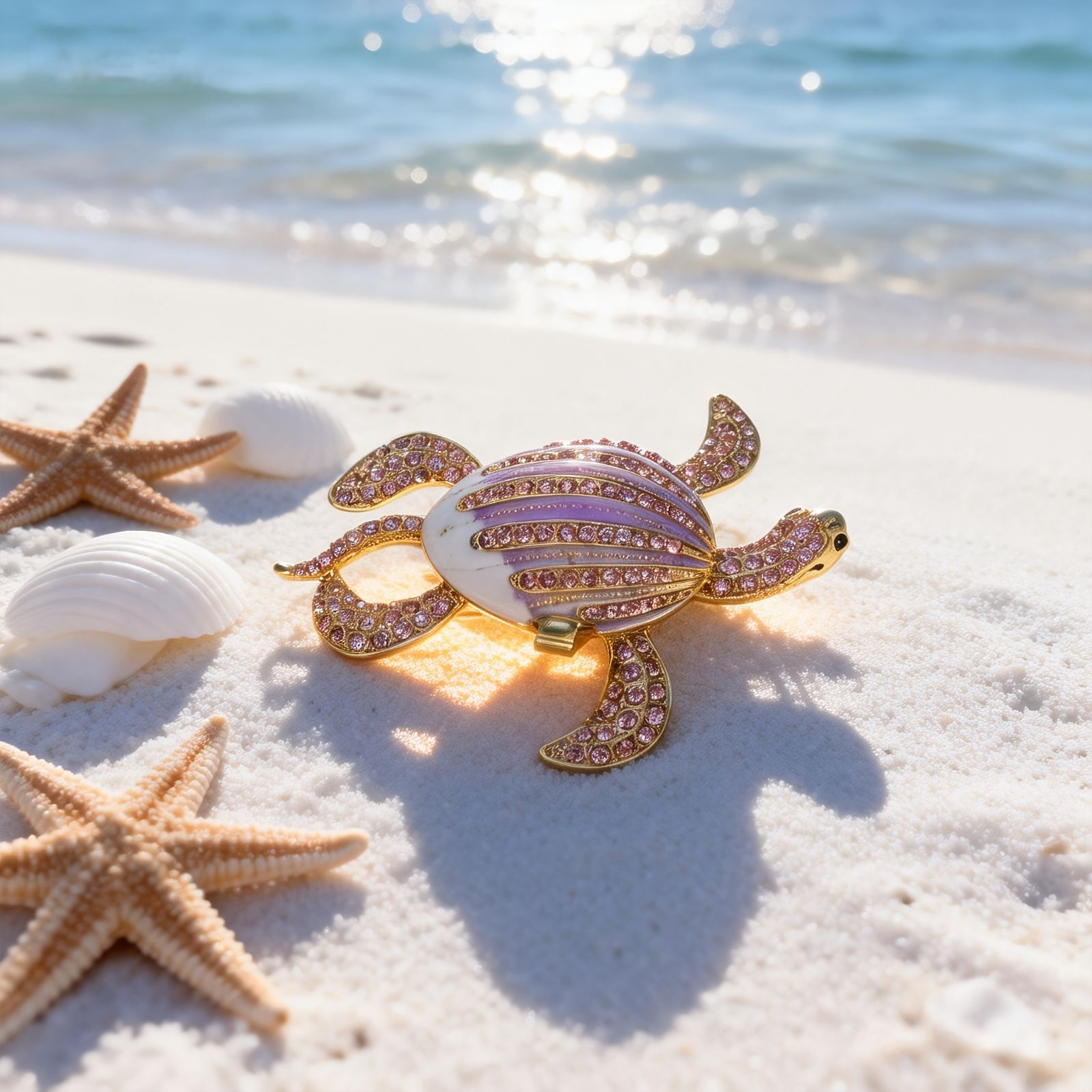 小物入れ 鍵置き 置物 インテリアトレイ オブジェ ピンクのウミガメ