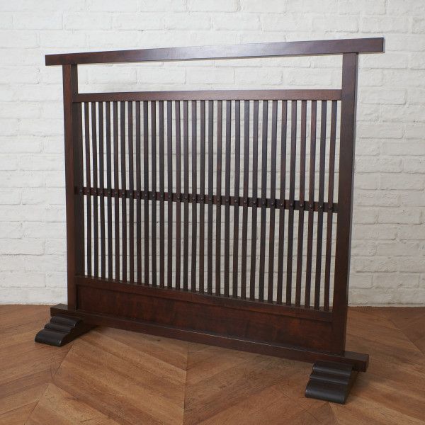 定価17万 松本民芸家具 衝立 C型 縦格子 ミズメザクラ パーティション