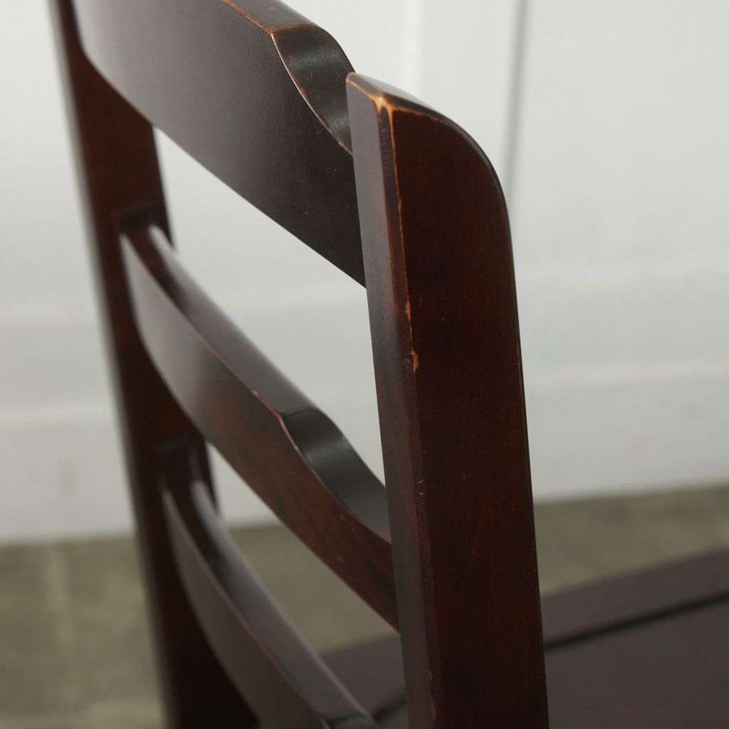 4脚セット 北海道民芸家具 ラダーバックチェア HM620 樺 無垢材