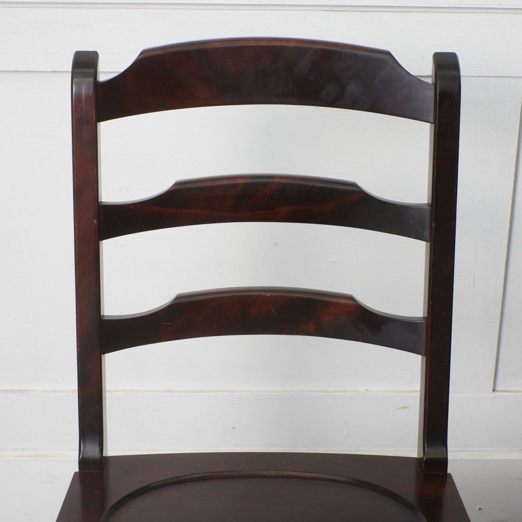 4脚セット 北海道民芸家具 ラダーバックチェア HM620 樺 無垢材