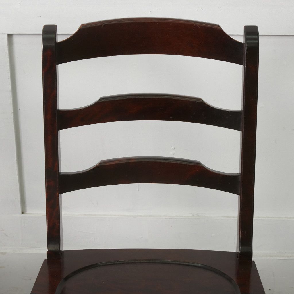 4脚セット 北海道民芸家具 ラダーバックチェア HM620 樺 無垢材