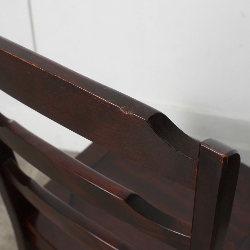 4脚セット 北海道民芸家具 ラダーバックチェア HM620 樺 無垢材