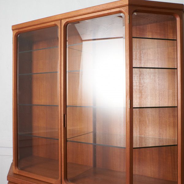 日田工芸 チーク maxim ガラス キャビネット 飾り棚 HITAKOUGEI