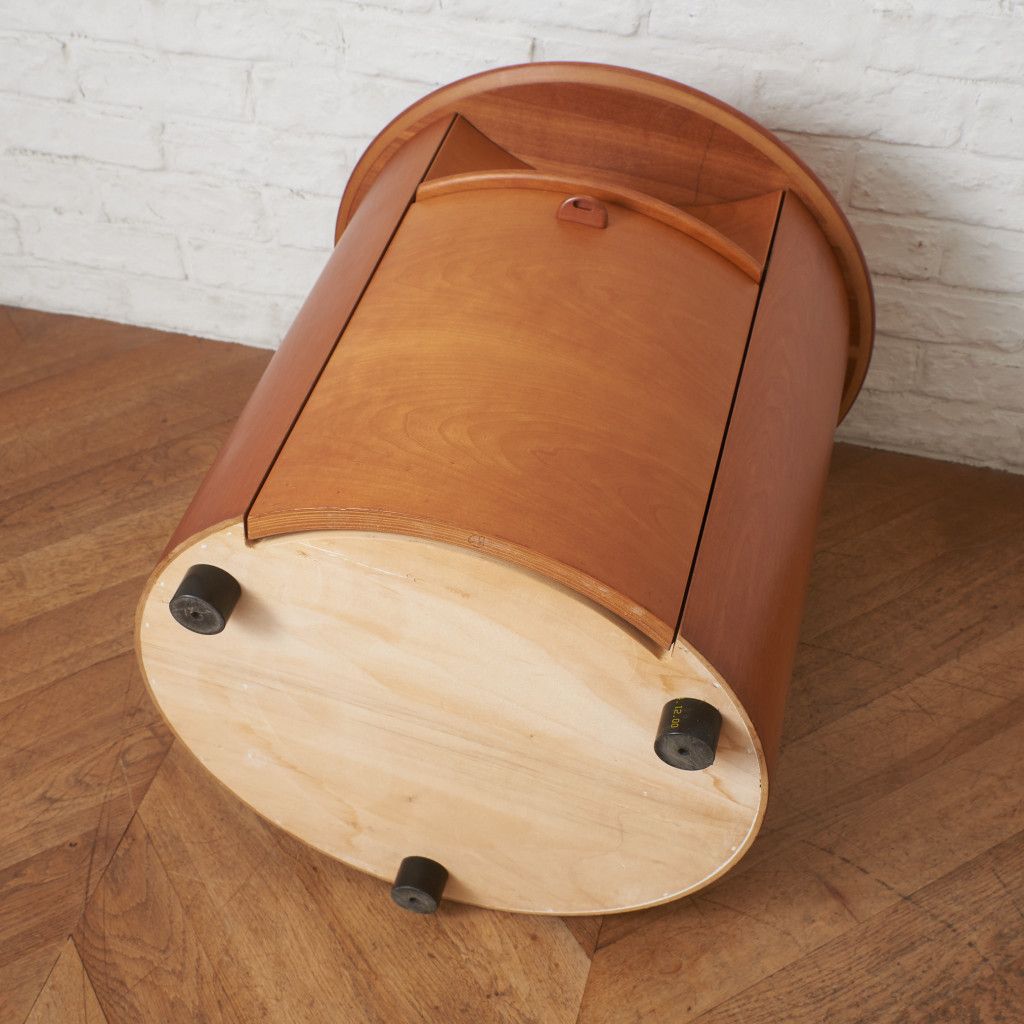 イタリア Poliform サイドチェスト キャビネット 木製 ラウンド サイド