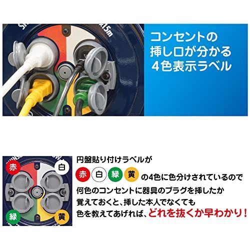 迅速に発送 ハタヤ HATAYA シンサンデーレインボーリール 屋外用 防雨型 日本製 15ｍ ネイビー CC-15 Y N 318 f 6 1