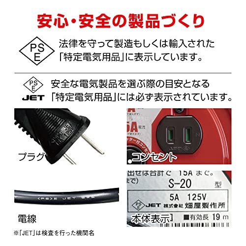  迅速に発送 ハタヤ HATAYA コードリール 屋内用 100 V型 コード20 m 太さ1.25? 標準型 コンセント コンセント防塵シャッター 前面フラットパネル 家庭用 工場用 建設現場 サンデーリール S-20 28592 cce その他 キッチン 食器