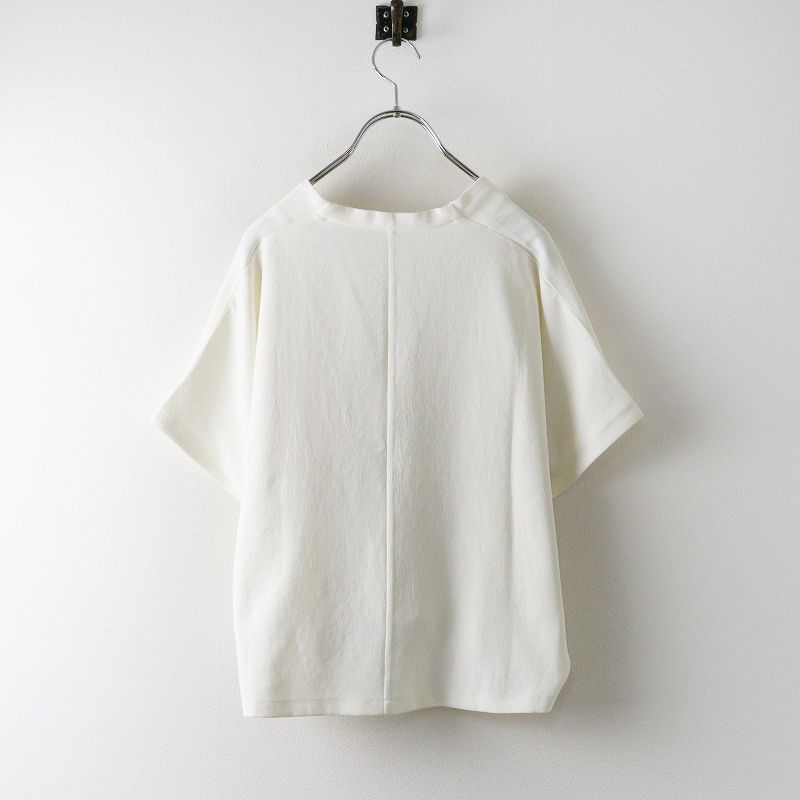 新品 トゥモローランドコレクション 半袖白ブラウス 36 美品 トゥモローランドコレクション TOMORROWLAND collection Vネック