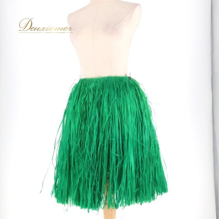 緑色フラダンス　モレ フラダンス 衣装 モレ グリーン系 腰みの ショート丈 スカート