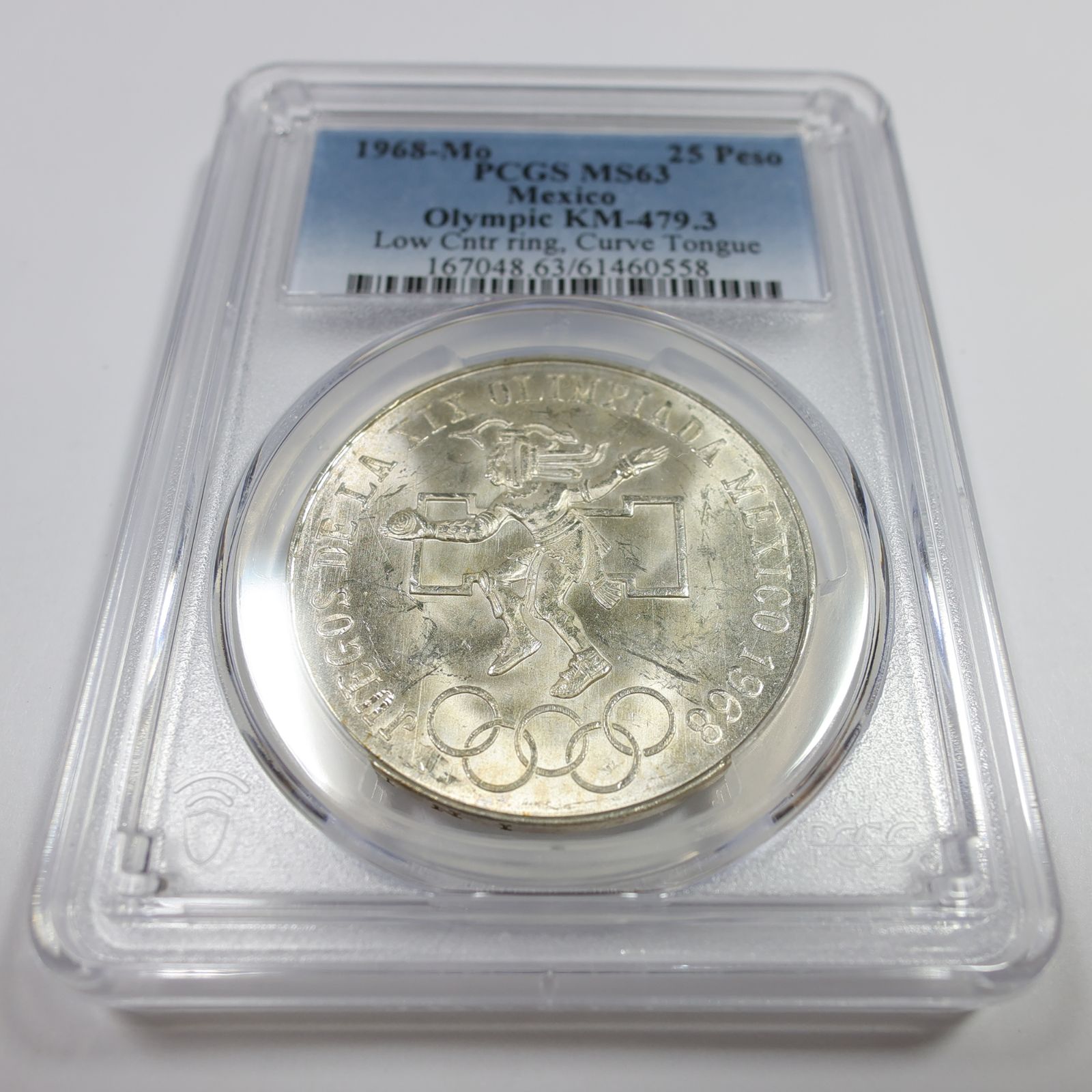 1968年 Mo PCGS MS63 - メキシコ オリンピック 25ペソ銀貨 KM 479.1