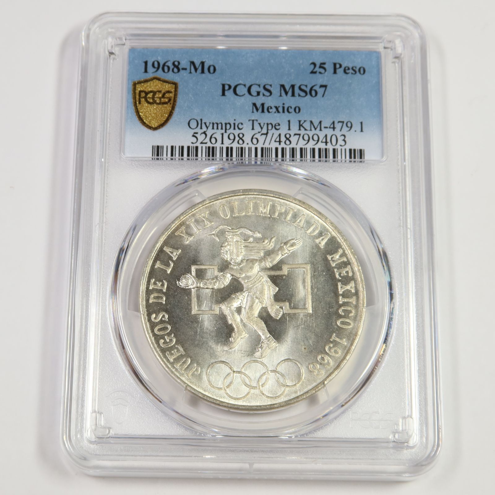 1968年 Mo PCGS MS67 メキシコ - シルバー オリンピック タイプ1 25