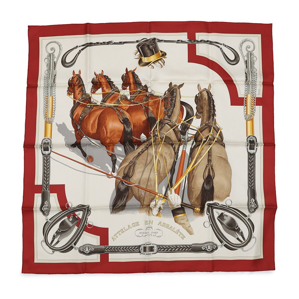 エルメス スカーフ カレ90 弓形連結 ATTELAGE EN ARBALETE HERMES