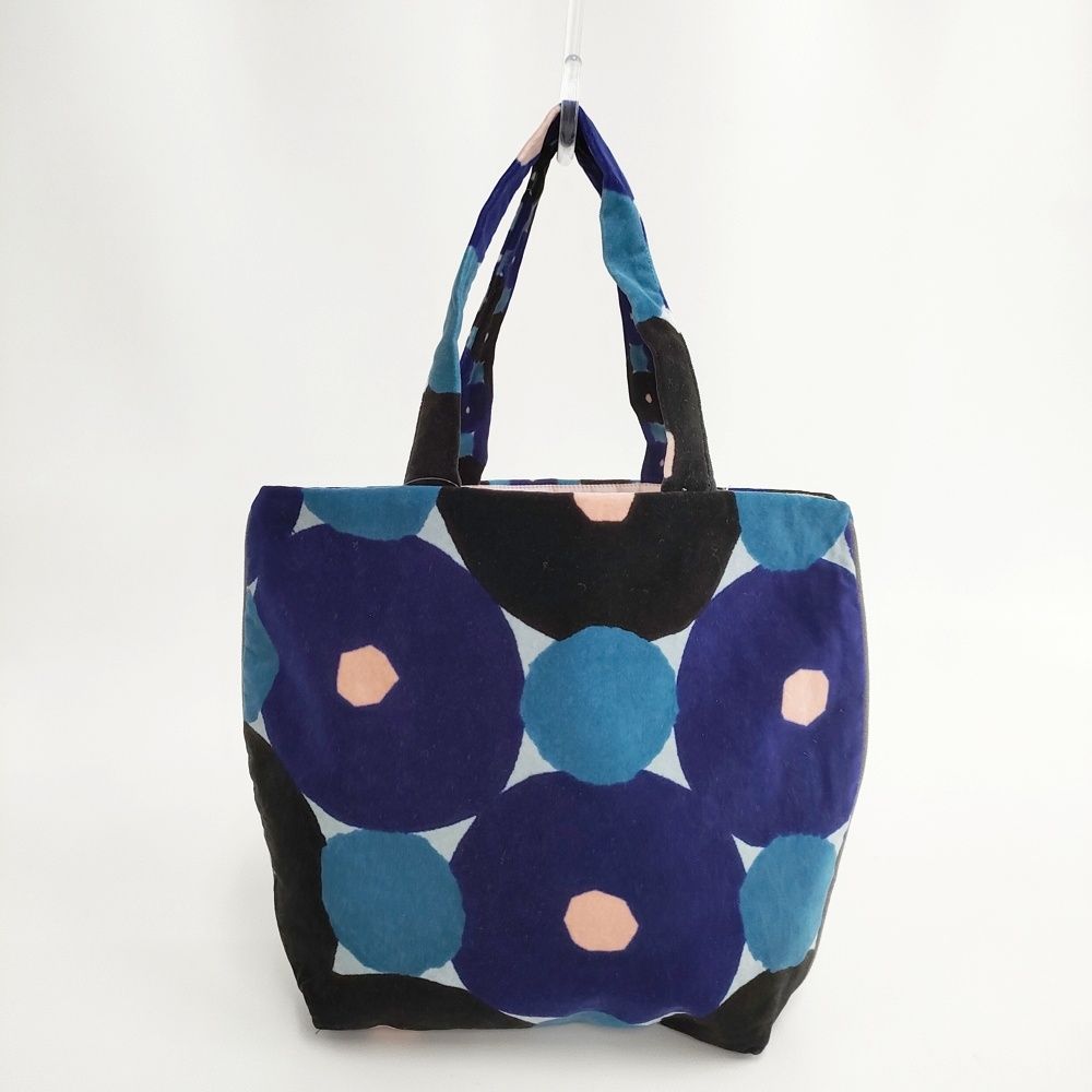 mina perhonen BEAMS別注 forest ring ベルベット トートバッグ ブルー