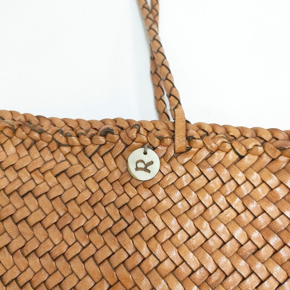 45R/45rpm レザー メッシュ 編み込み トートバッグ ブラウン