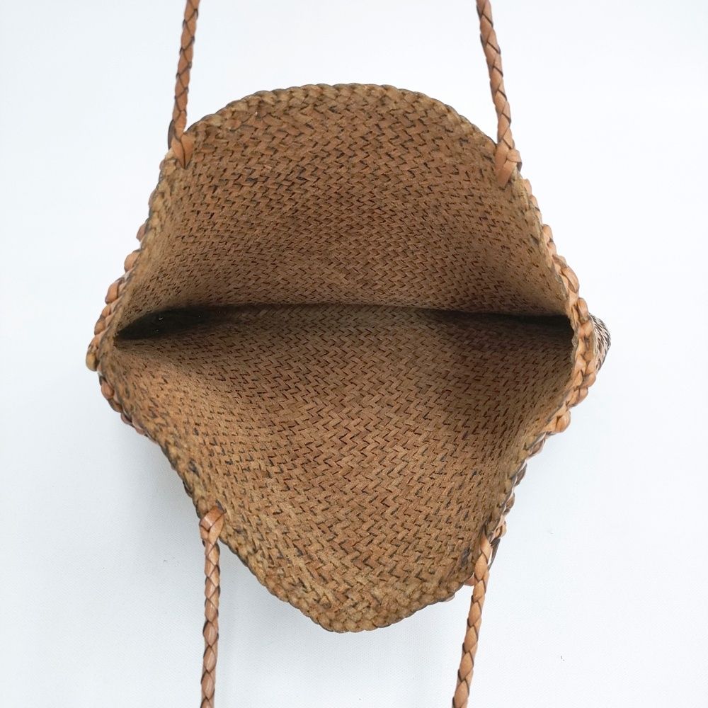 45R/45rpm レザー メッシュ 編み込み トートバッグ ブラウン