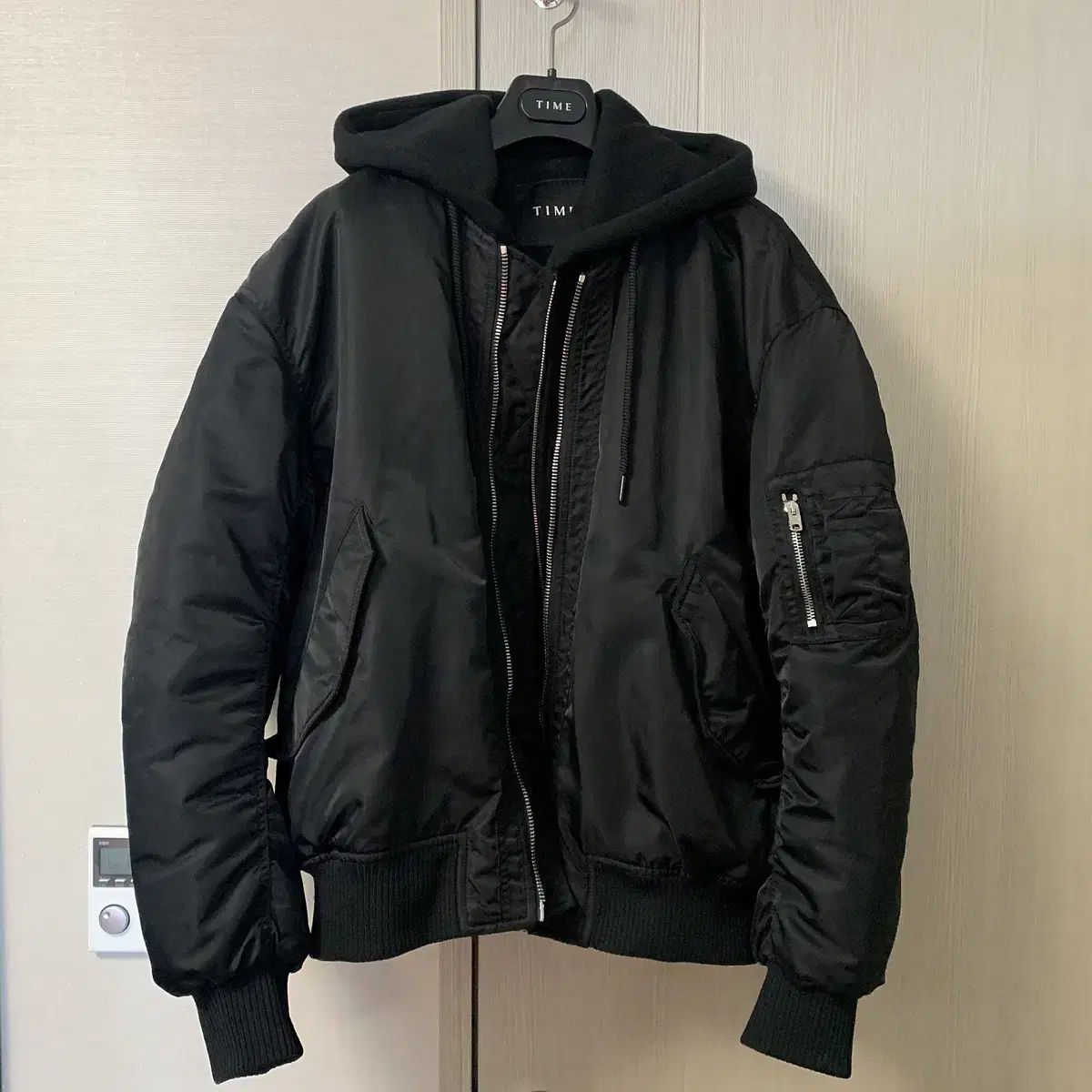TIME HOMME WHO フード ma-1 ブラック 100 ma-1 WHO