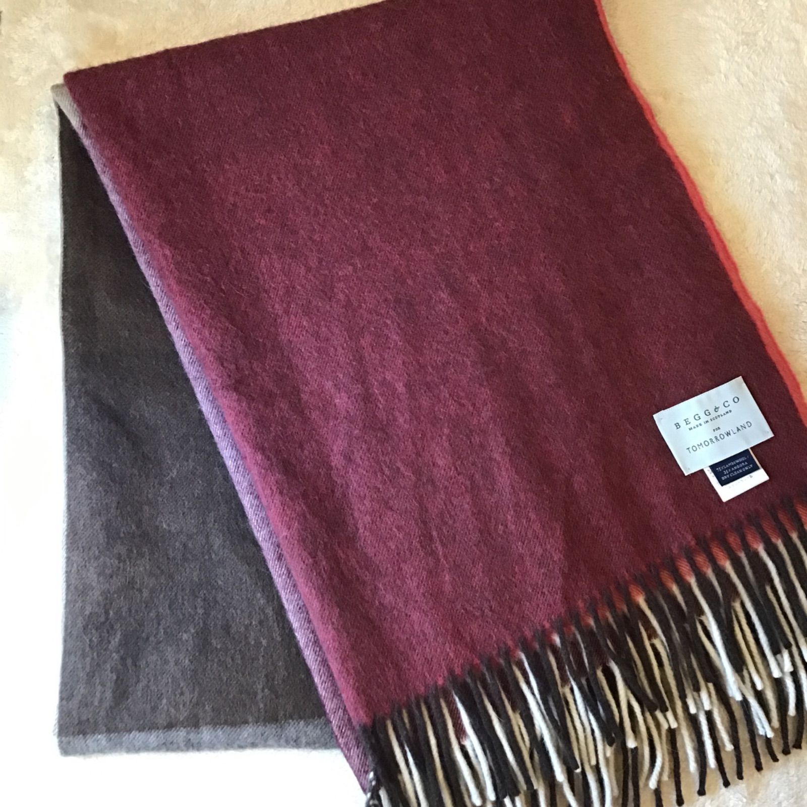 Begg & Co Tomorrowland ストール　大判　マフラー ベグアンドコー トゥモローランド マフラー ストール アンゴラ 大判