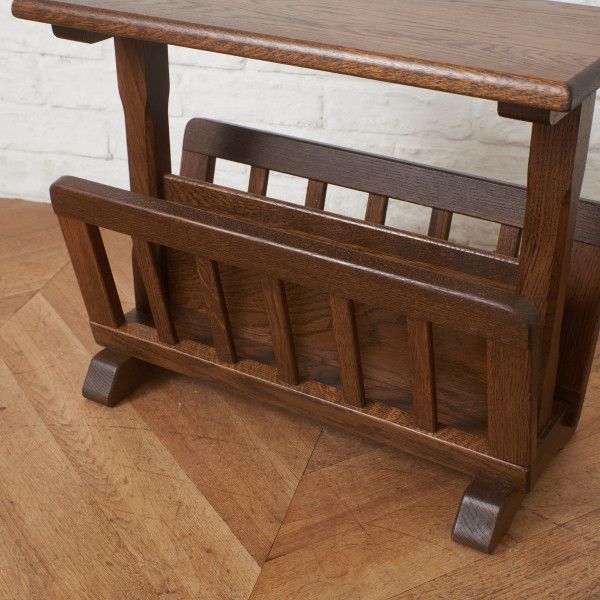 オランダ製 起立木工 オーク マガジンラック サイドテーブル 収納 天然