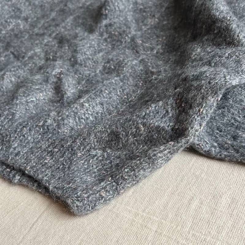 90s euro vintage ヴィンテージ ユーロ古着 多色編み グレー×薄ピンク