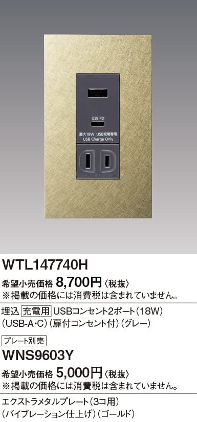 扉付コンセント付 グレー