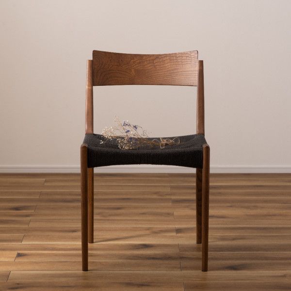 ペーパーコードチェア ブラック & ブラウン 天然木 北欧モダン